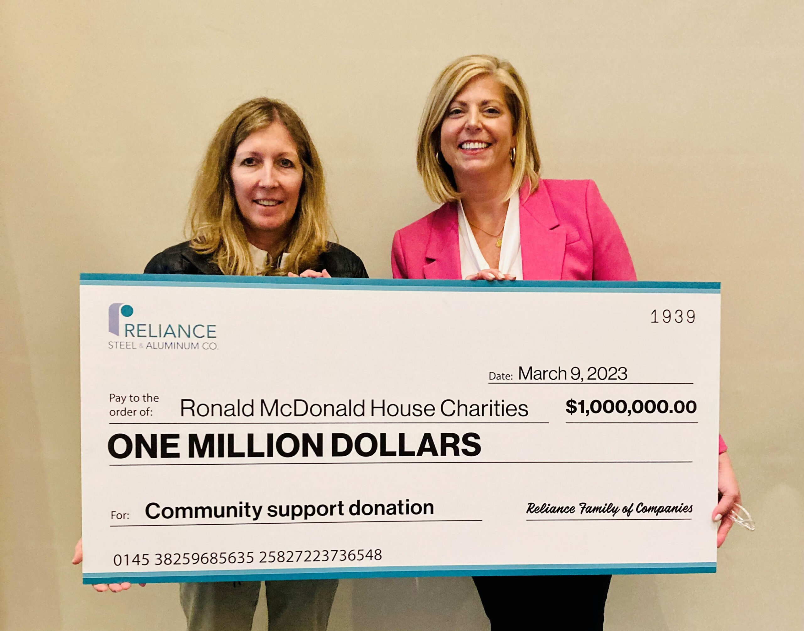 Reliance donates $1 Million