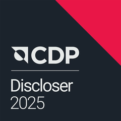 CDP Discloser 2025 badge on a dark background with red accent