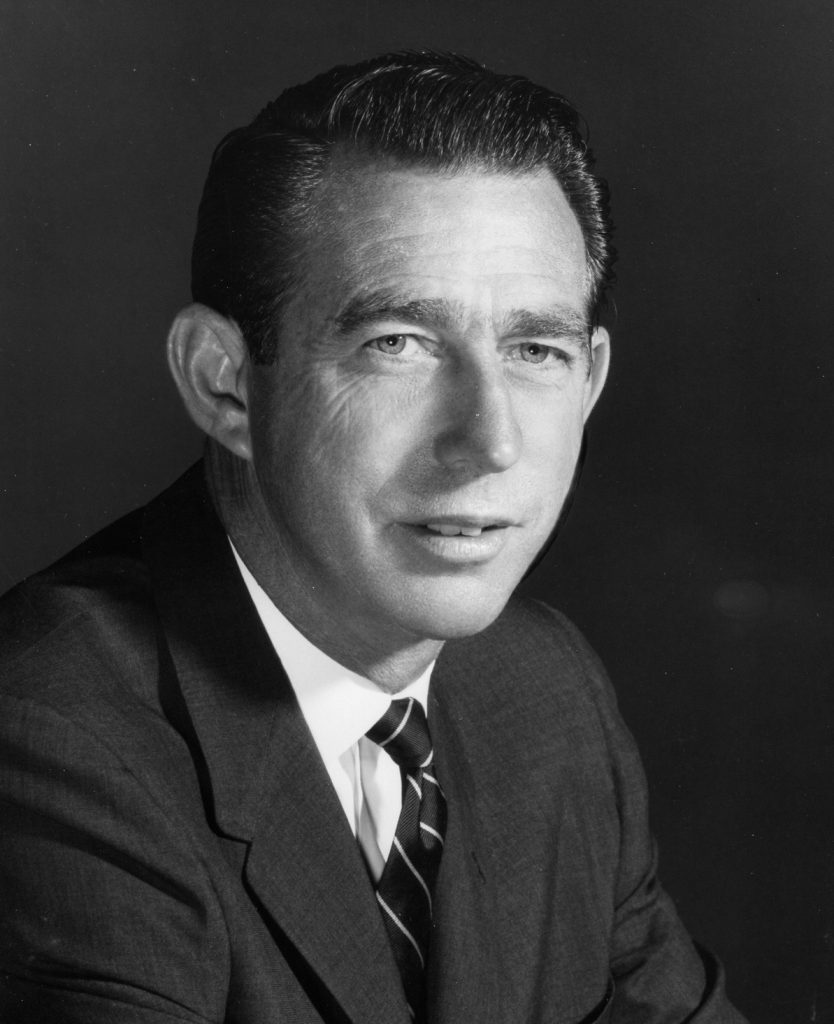 Black-and-white portrait of an early Reliance Steel & Aluminum executive William T. Gimbel